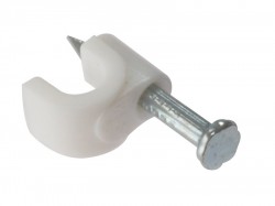 Forgefix Cable Clip Round White 6-7mm Box 100