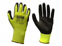 Scan Yellow Foam Latex Coated Glove 13g - XL
