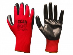 Scan Palm Dipped Black Nitrile Glove - XL