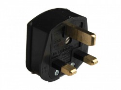 Dencon Rubber Plug 13 Amp Black 6283BNB