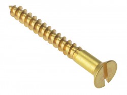 Forgefix Wood Screw Slotted CSK Solid Brass 1.3/4in x 10 Box 200