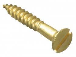 Forgefix Wood Screw Slotted CSK Brass 1.1/4in x 10 Forge Pack 10