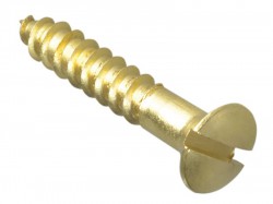 Forgefix Wood Screw Slotted CSK Brass 1in x 8 Forge Pack 16