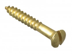 Forgefix Wood Screw Slotted Raised Head ST Solid Brass 1in x 6 Forge Pack 20