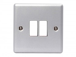 Masterplug Metal Clad 2-Gang 2-Way Light Switch