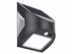 Masterplug Prysm Outdoor Solar Wall Light with PIR Motion Sensor - Black 300 Lumens