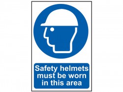 Scan Safety Helmets Must Be Worn in This Area - PVC Sign 200 x 300mm