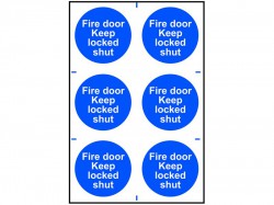 Scan Fire Door Keep Locked Shut - 6 PVC Signs 100 x 100mm