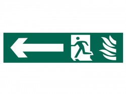 Scan Running Man Arrow Left - PVC Sign 200 x 50mm