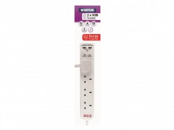 STATUS� Extension Lead 240V 4-Gang + 2 USB 13A 2m White