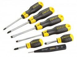 STANLEY Cushion Grip Screwdriver Set, 7 Piece/Voltage Tester