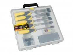 STANLEY DYNAGRIP Chisel with Strike Cap Set, 5 Piece + Accessories