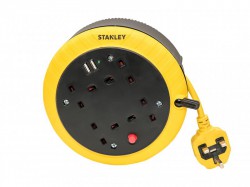 STANLEY� Electrical Cable Reel 240V 13A 4-Socket + 2 USB 5m