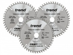 Trend CraftPro Plunge Saw Blade 160 x 20mm x 48T (Pack 3)