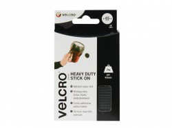 VELCRO� Brand Heavy-Duty Stick On Coin 45mm x 6 Sets Black 60248