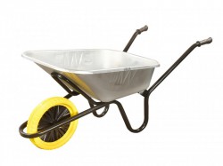 Walsall 120L Galvanised Heavy-Duty Invincible Wheelbarrow - Puncture Proof