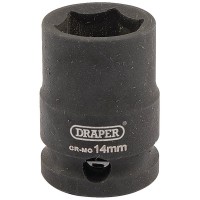 DRAPER Expert 14mm 3/8\" Square Drive Hi-Torq® 6 Point Impact Socket