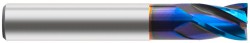 Europa 4Fl Ext. Neck C/R Stub Pulsar Blue End Mill 1mm